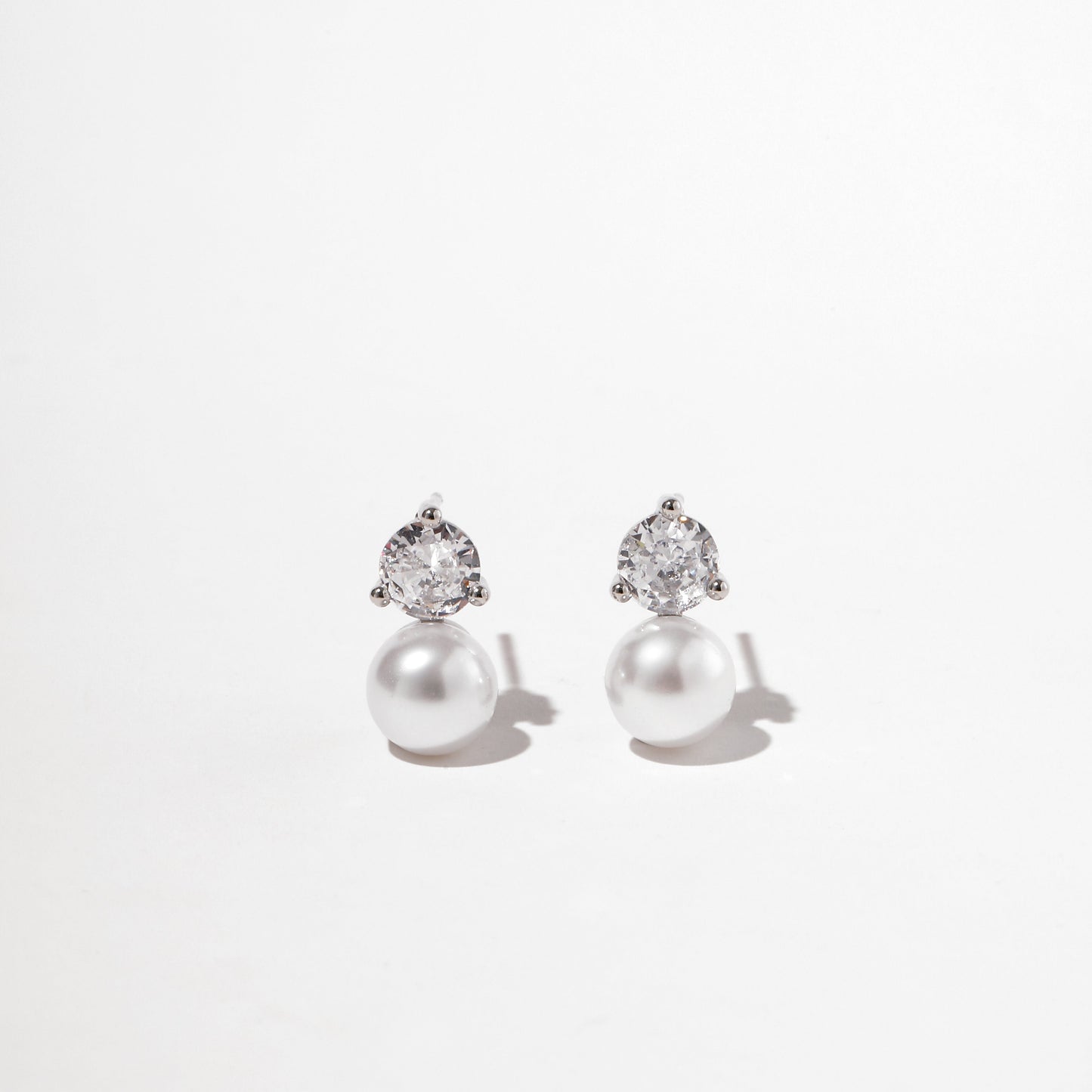 Zircon and Pearl Earrings