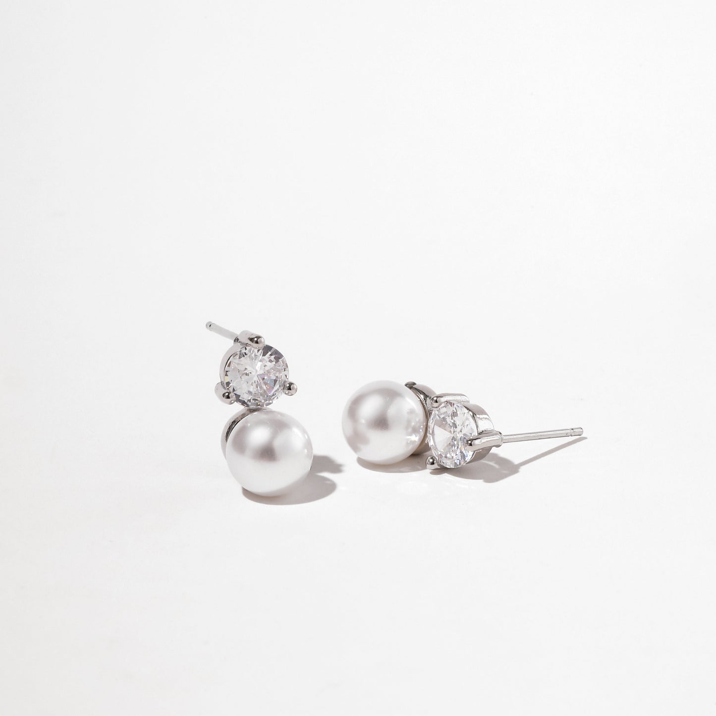 Zircon and Pearl Earrings