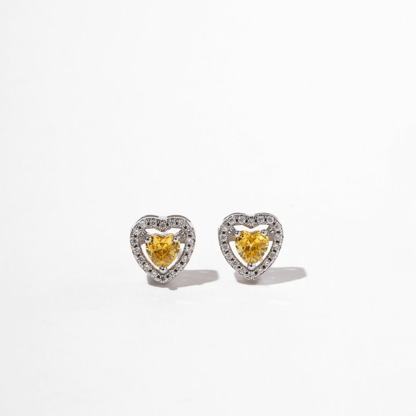 Heart Shaped Zircon Earings