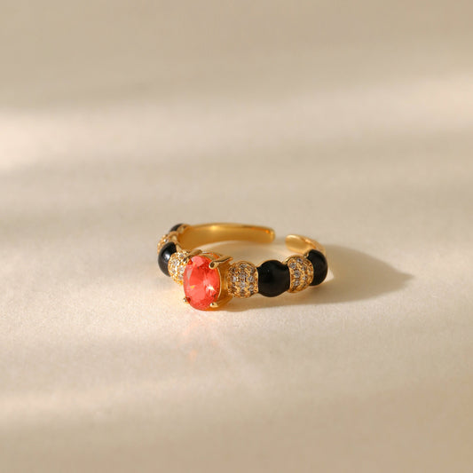 Enemal Ring with Orange Stone